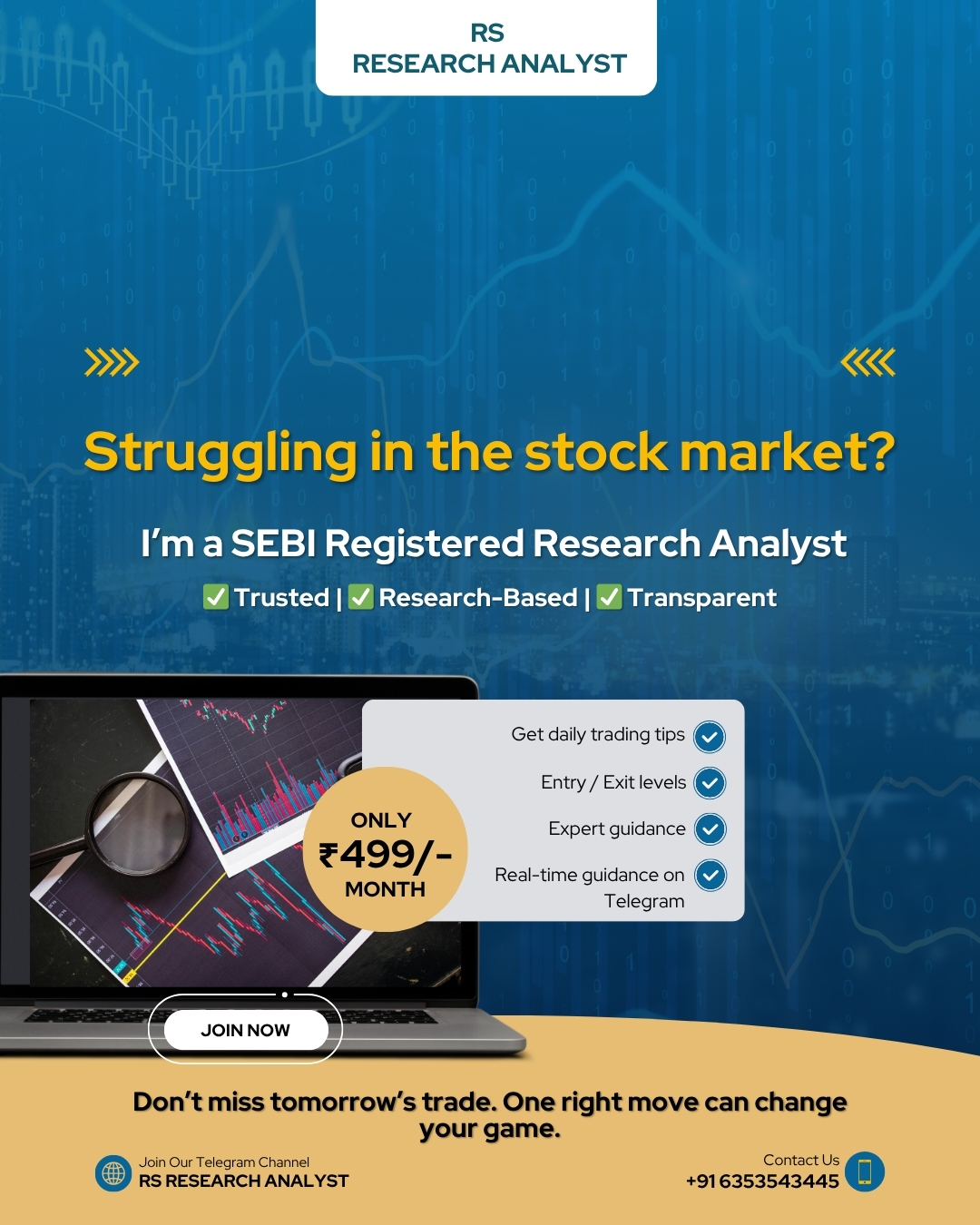 Stock Market Research Analyst Social Media Creative by Click Cameo